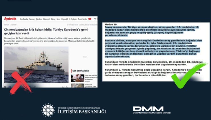 DMM'den "Türkiye Karadeniz'e gemi geçişlerine izin verdi" iddiasına yalanlama