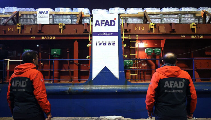 AFAD ve Mersin Valiliği koordine etti! 109 tırlık insani malzeme gemisi Mersin'den uğurlandı…