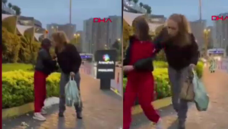 İstanbul'da tepki çeken görüntü! Anne sokak ortasında kızını darp etti