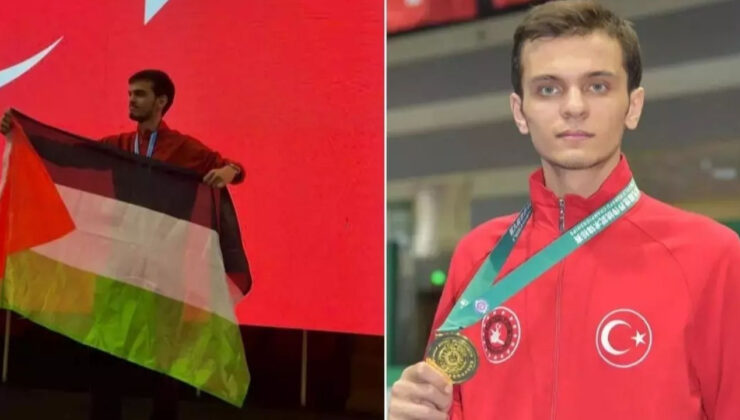 Filistin bayrağı açtığı için tehdit edilmişti! Milli Sporcu Akyüz konuştu!