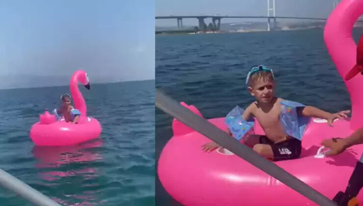 Bu akıntıya dikkat! Korku dolu anlar! Şişme deniz simidiyle metrelerce sürüklendi!
