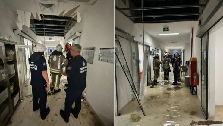 Bakırköy'de korku dolu anlar! Hastanenin yeni doğan ünitesinde tavan çöktü…