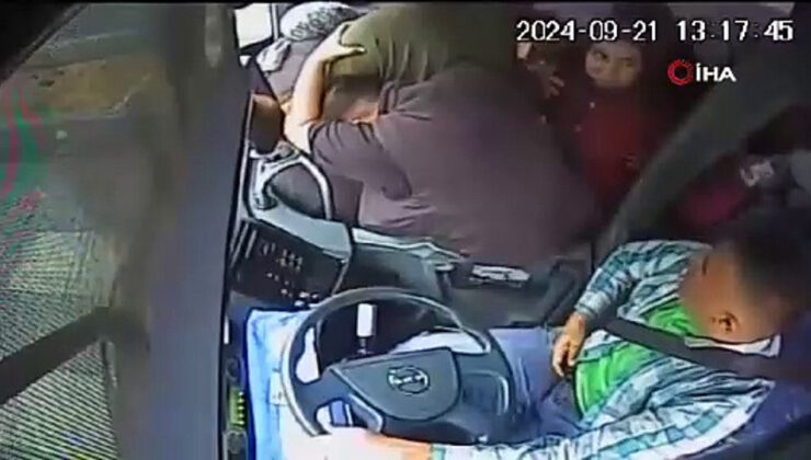 Otobüste panik anları… Oksijen tüpü açılınca yolcular kapıya hücum etti