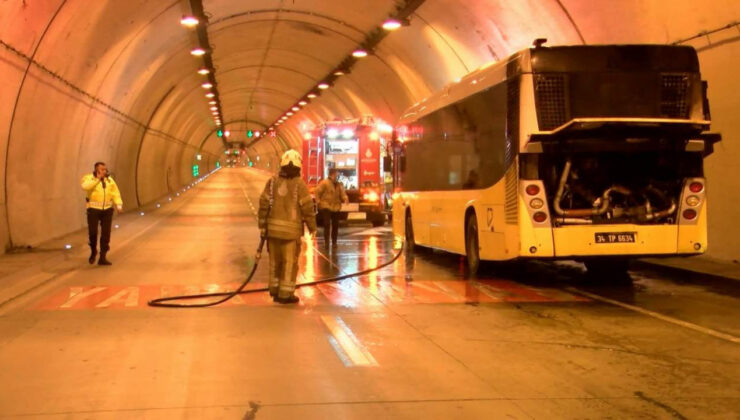 İstanbul’da İETT otobüsü alev aldı; tünel trafiğe kapatıldı