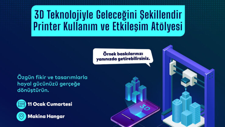 Kartallı gençler 3 boyutlu yazıcı teknolojisini Makina Hangar’da keşfedecek