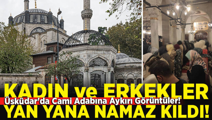 Üsküdar’da Cami adabına aykırı görüntüler!