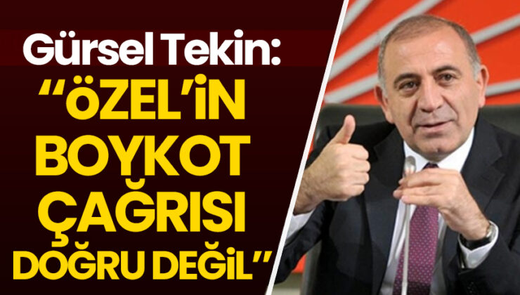 Gürsel Tekin, Özel’in boykot çağrısını eleştirdi: Doğru değil