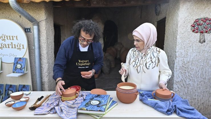 Emine Erdoğan, Nevşehir’de Yoğurt Mayaladı ve ‘Yoğurt Uygarlığı’ Kitabını Tanıttı