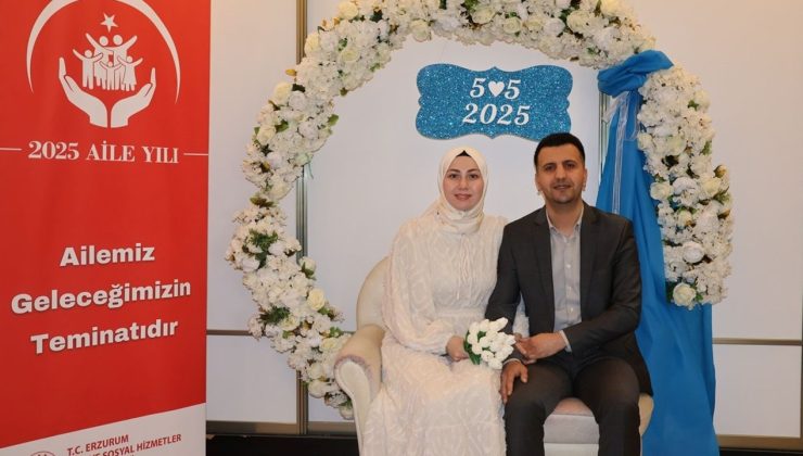 Erzurum’da Sembolik 25 Nikah Kıyıldı: 5.5.2025