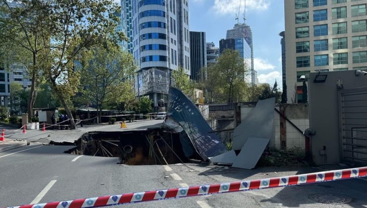 Sarıyer’de Çöken Yol Trafiğe Kapandı