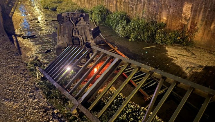 Beykoz’da Bariyeri Aşan Araç Dere Yatağına Düştü: 1 Yaralı