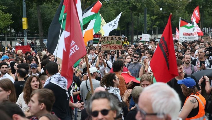Viyana’da Yüzlerce Filistin Destekçisi, İsrail’in Soykırımına Protesto Düzenledi