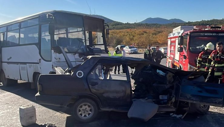 Mersin’de otobüs ile otomobil çarpıştı: 3 ölü