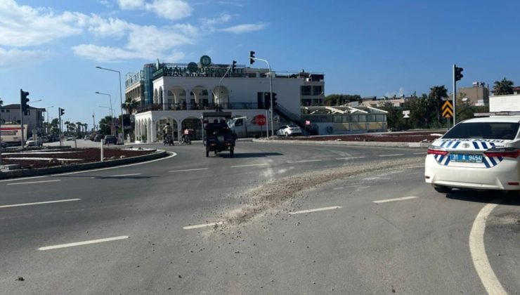 Yola harç döken beton mikserinin sürücüne 8 bin 500 lira ceza