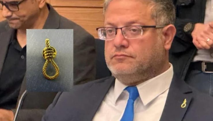 Soykırımcı İsrail’in Güvenlik Bakanı ‘yağlı urgan’ rozeti taktı