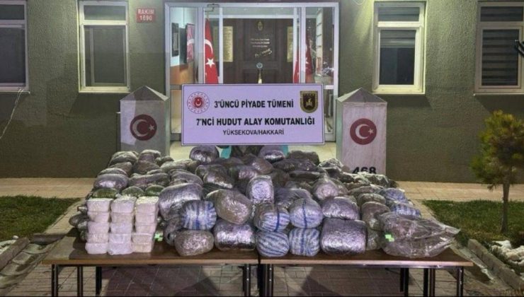 Hakkari sınırında 259 kilo uyuşturucu ele geçirildi