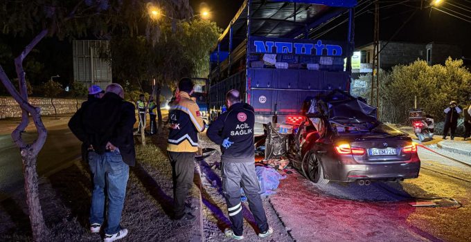 Adana’da kamyona çarpan otomobildeki 1 kişi öldü, 2 kişi yaralandı