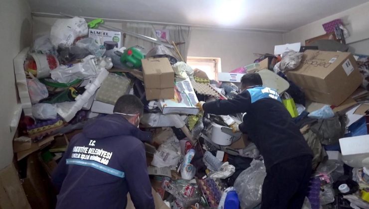 Erzurum’da bir evden 25 ton çöp çıkarıldı