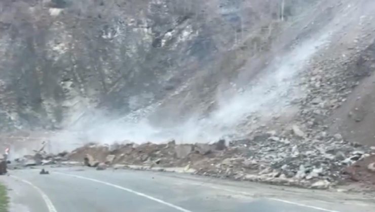 Rize’de heyelan nedeniyle köy yolu ulaşıma kapandı