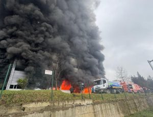Trabzon’da fındık fabrikası deposunda yangın