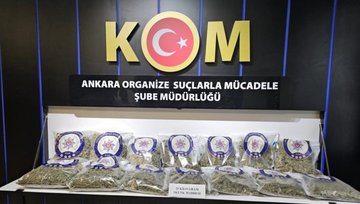Ankara’da 25 kilogram uyuşturucu ele geçirildi