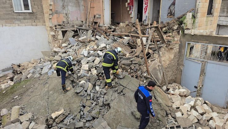 Gaziantep’te sağanak sonrası ev çöktü