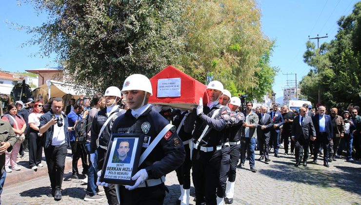 Trafik kazasında şehit olan polis Serkan Hızlı son yolculuğuna uğurlandı
