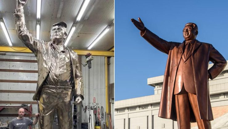 Trump’ın altın heykeli Kuzey Kore liderlerinin anıtlarına benzetildi