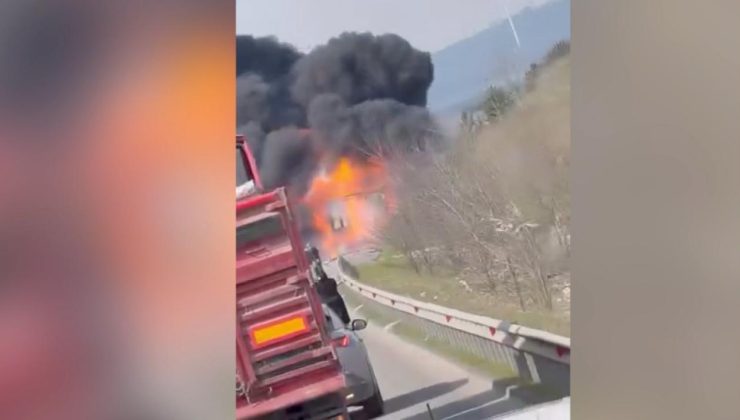 Kuzey Marmara Otoyolu’nda tırda yangın