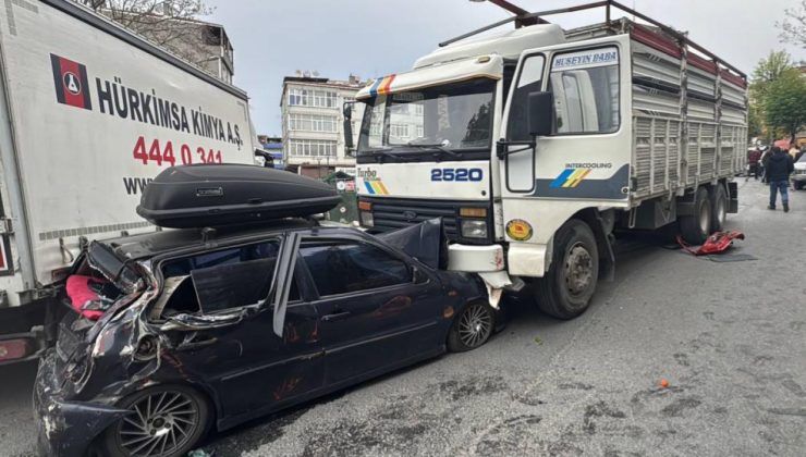 İstanbul’da freni boşalan kamyon 8 araca çarptı