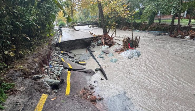 Sapanca’da sağanak: Yollar çöktü, köprüler yıkıldı